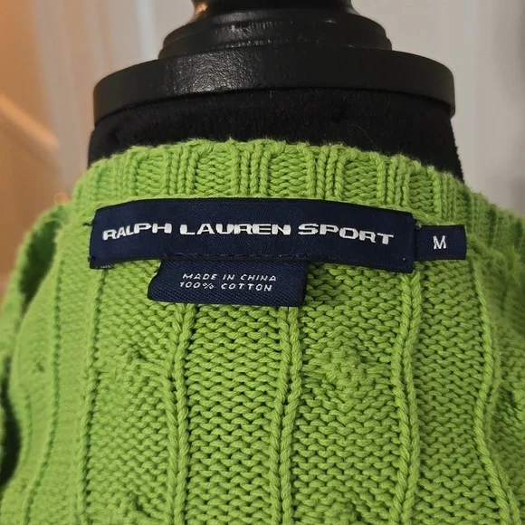 Ralph Lauren Polo sweater, apple green, medium. - Picture 4 of 4